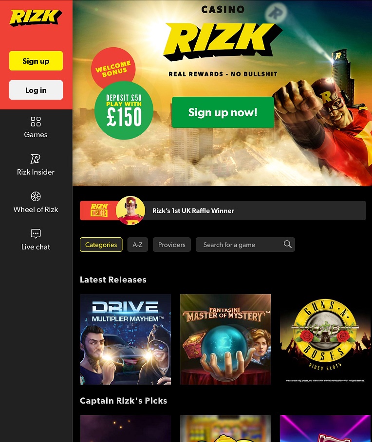 Willkommen im Rizk Online Casino Willkommen im Rizk Online Casino